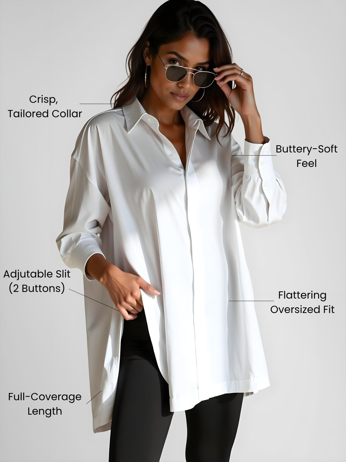 ROSE - Oversized Button Shirt Dress