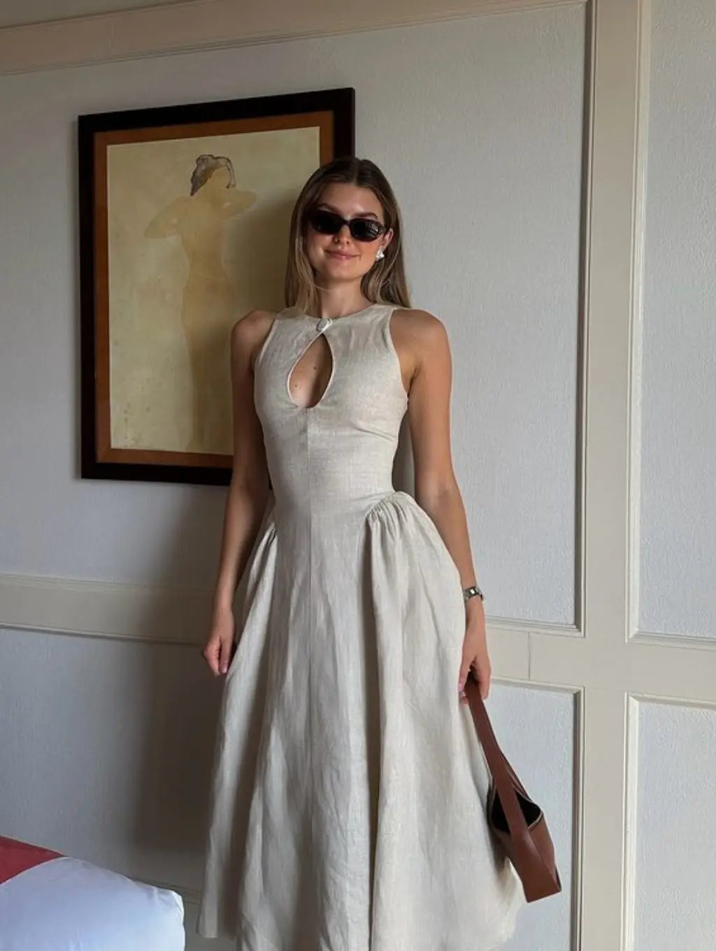 VIAL - Linen Midi Dress