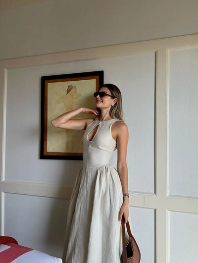 VIAL - Linen Midi Dress
