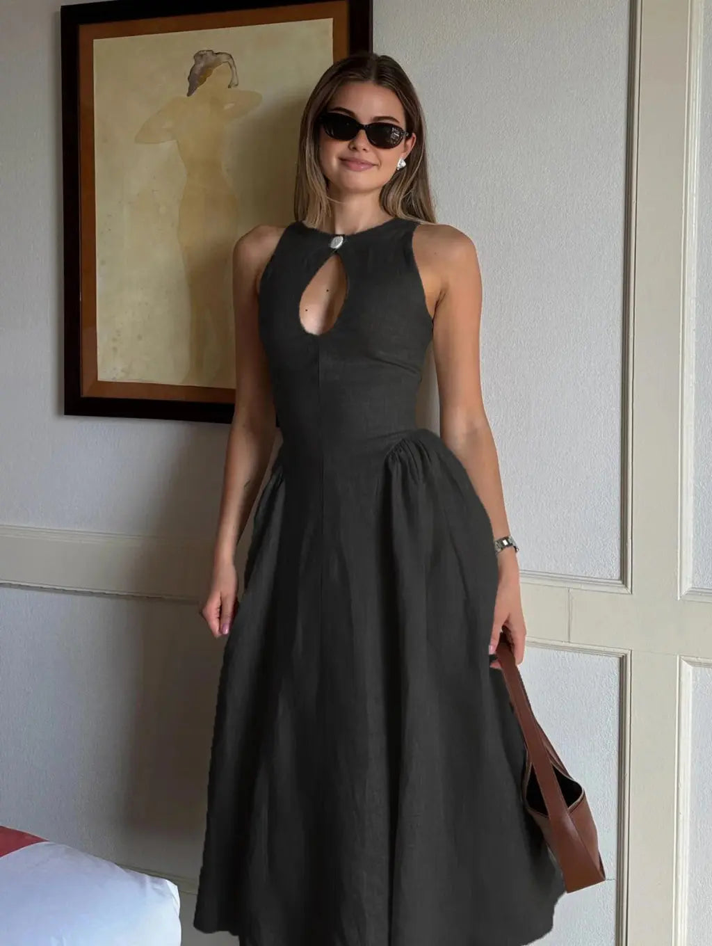 VIAL - Linen Midi Dress