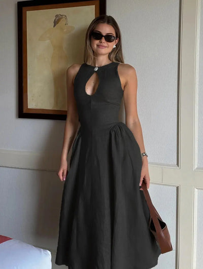 VIAL - Linen Midi Dress