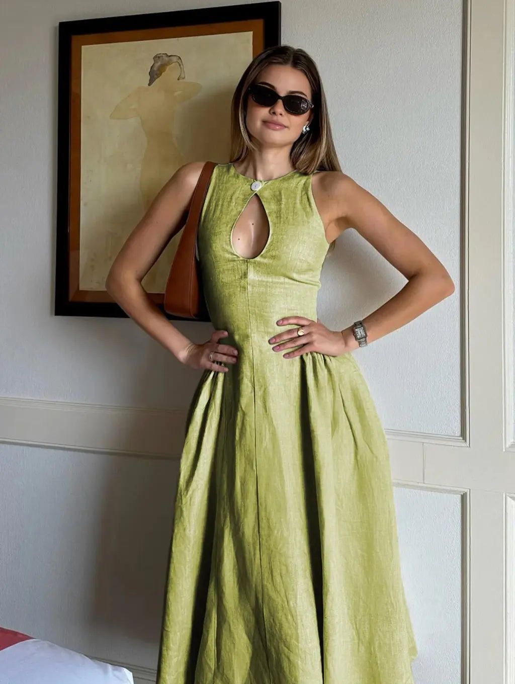 VIAL - Linen Midi Dress