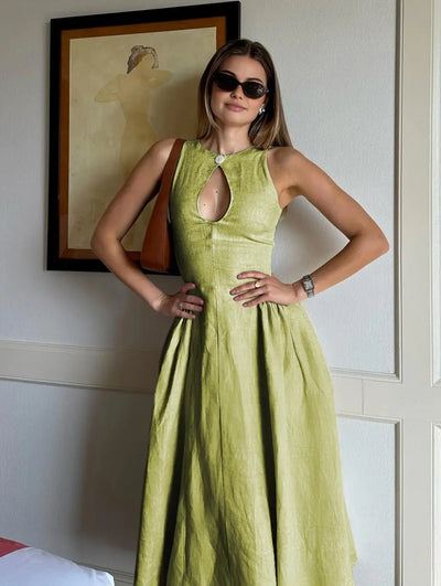 VIAL - Linen Midi Dress