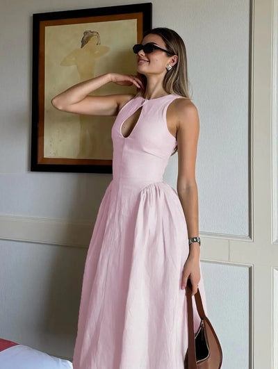 VIAL - Linen Midi Dress