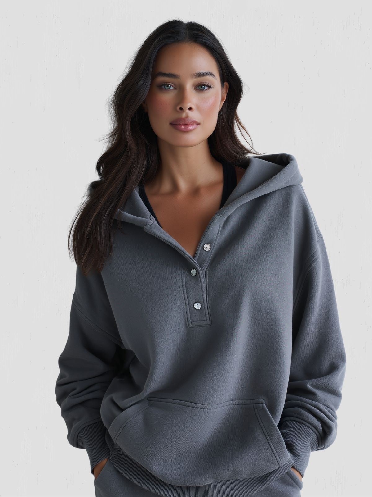 VIAL - Oversized Snap-Fit Hoodie