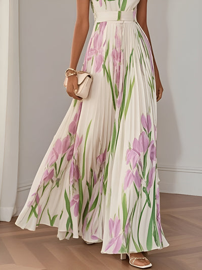 Clara™ | Robe longue plissée à fleurs élégante pour femme